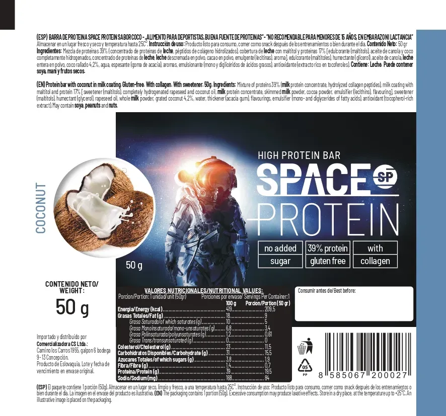 Space Protein XXL Coconut 24 Unidades